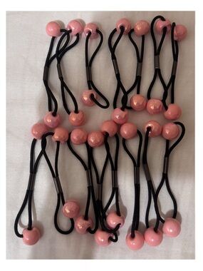 15 Pink Bubble Bead Hair Ties